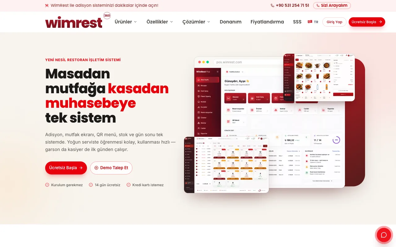 wimrest.com — Restoran Yönetim Sistemi, WOXO Yazılım tarafından geliştirildi